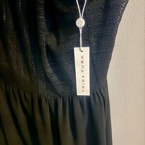 Trina Turk Black Sleeveless Sundress Cocktail